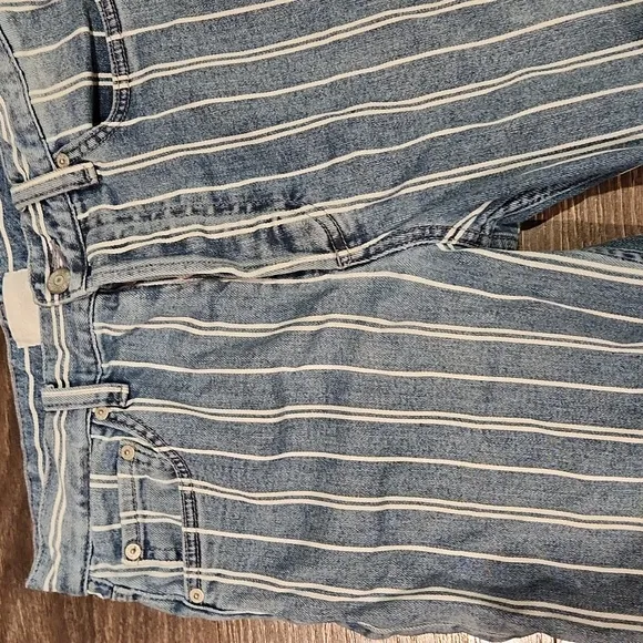 ❤️ BOYISH HIGH RISE WIDE LEG CROP MIKEY STRIPED JEANS, 4 (27)
