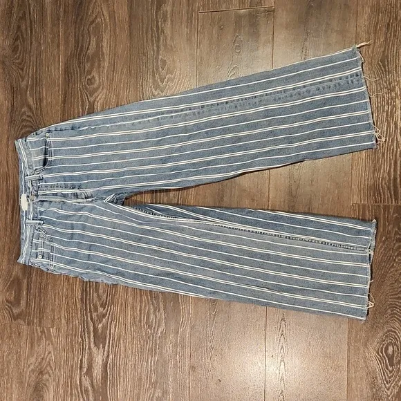 ❤️ BOYISH HIGH RISE WIDE LEG CROP MIKEY STRIPED JEANS, 4 (27)