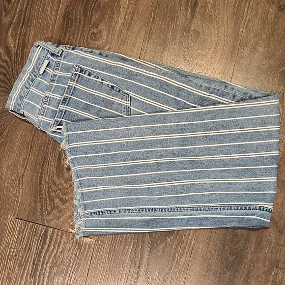 ❤️ BOYISH HIGH RISE WIDE LEG CROP MIKEY STRIPED JEANS, 4 (27)
