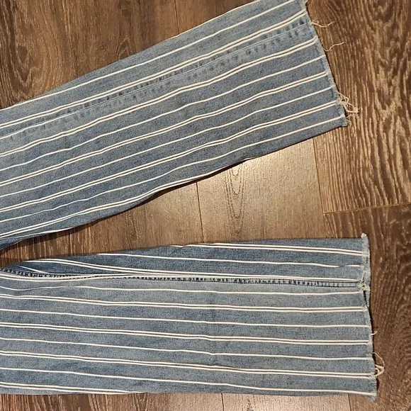 ❤️ BOYISH HIGH RISE WIDE LEG CROP MIKEY STRIPED JEANS, 4 (27)