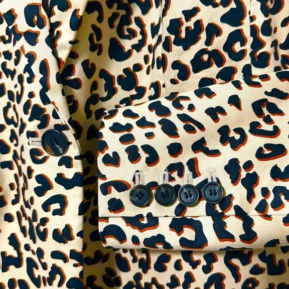 1901 Leopard Print One Button Blazer Jacket NEW