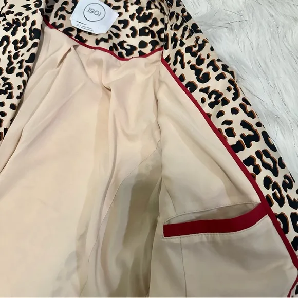 1901 Leopard Print One Button Blazer Jacket NEW