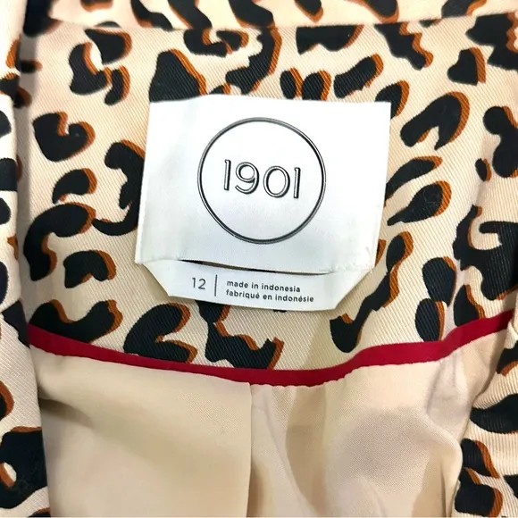 1901 Leopard Print One Button Blazer Jacket NEW