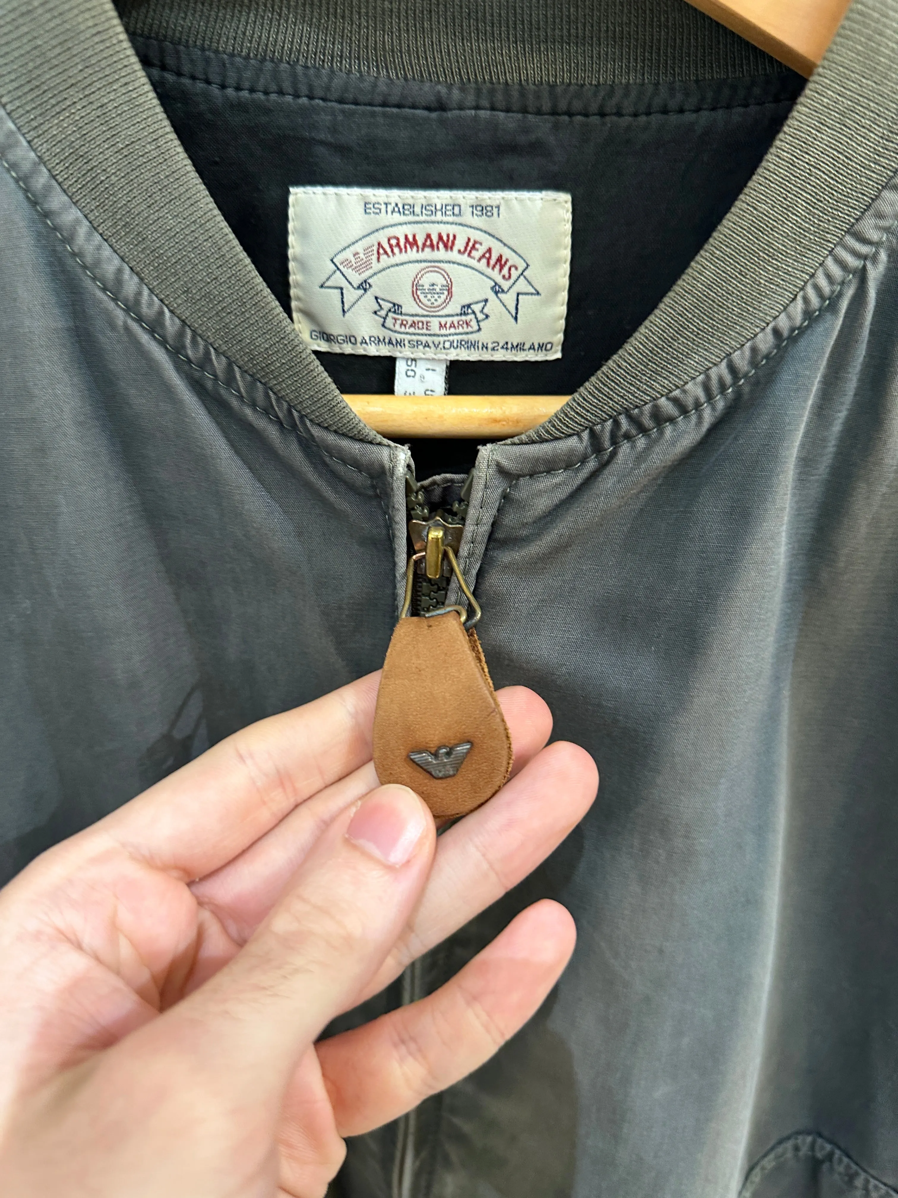 1990s Armani Jeans sun faded bomber jacket