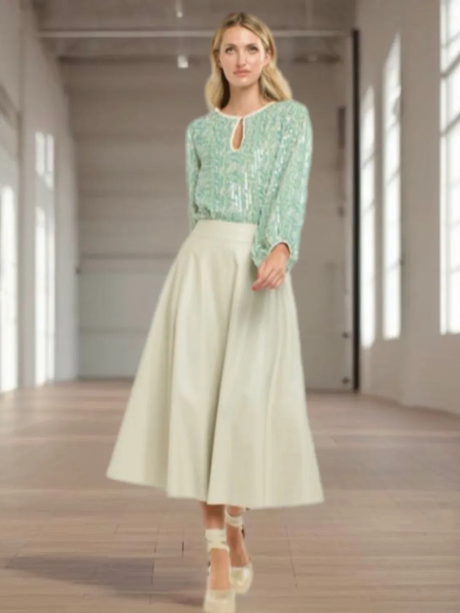 365 Days : Dakota PU Skirt : Parchment