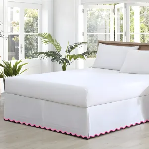 400TC Cotton Small Scallop Embroidery Tailored Bed Skirt