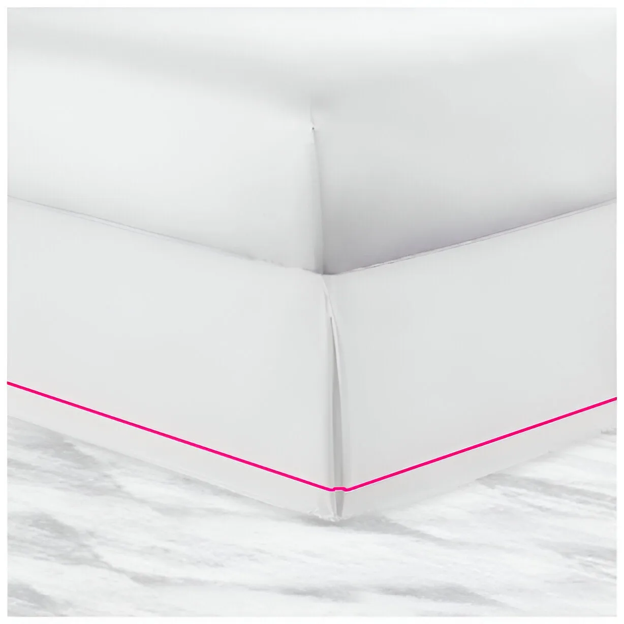 400TC Sateen Solid Cotton Single Embroidered Border Tailored Bed Skirt