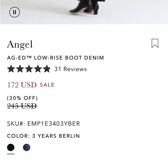 Ag Adriano Goldschmied The Angel Low Rise Boot Cut Flare Jeans Sz 30 (10) Lilac