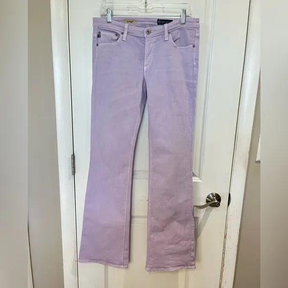 Ag Adriano Goldschmied The Angel Low Rise Boot Cut Flare Jeans Sz 30 (10) Lilac