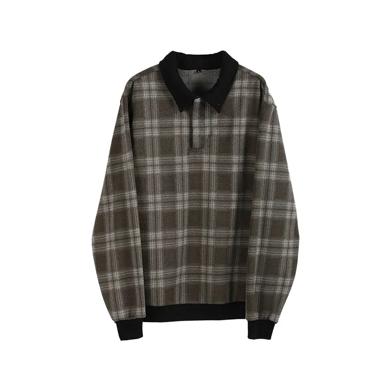 Algae Gray Checkered Sweater