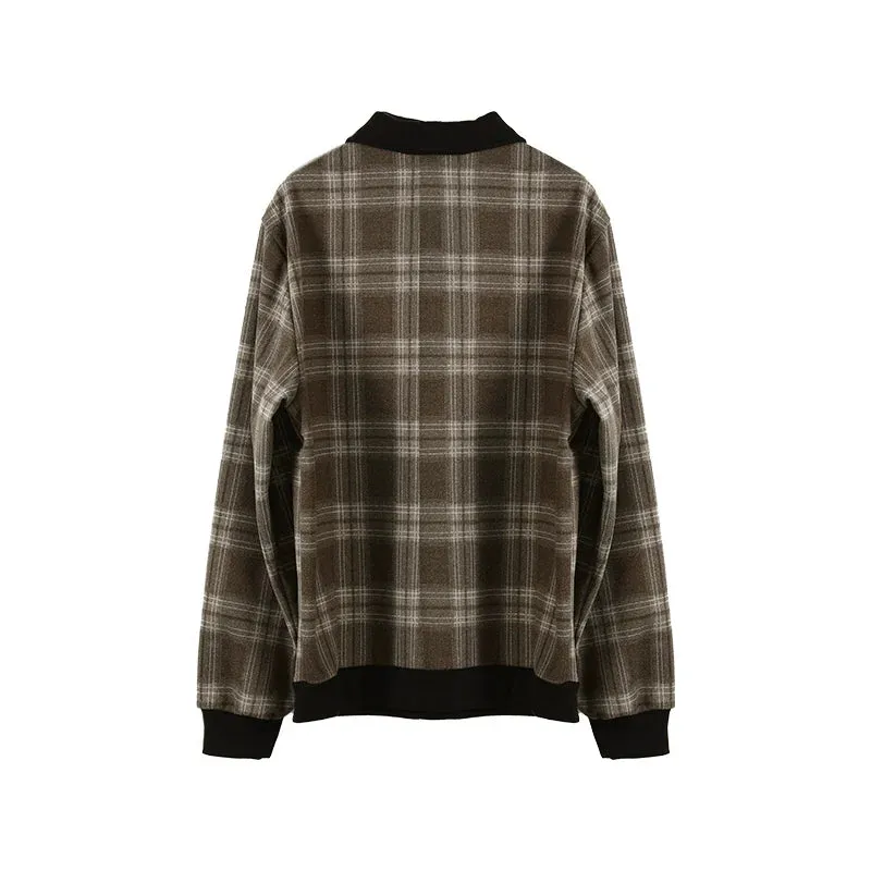 Algae Gray Checkered Sweater