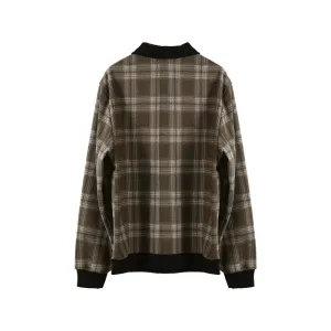 Algae Gray Checkered Sweater