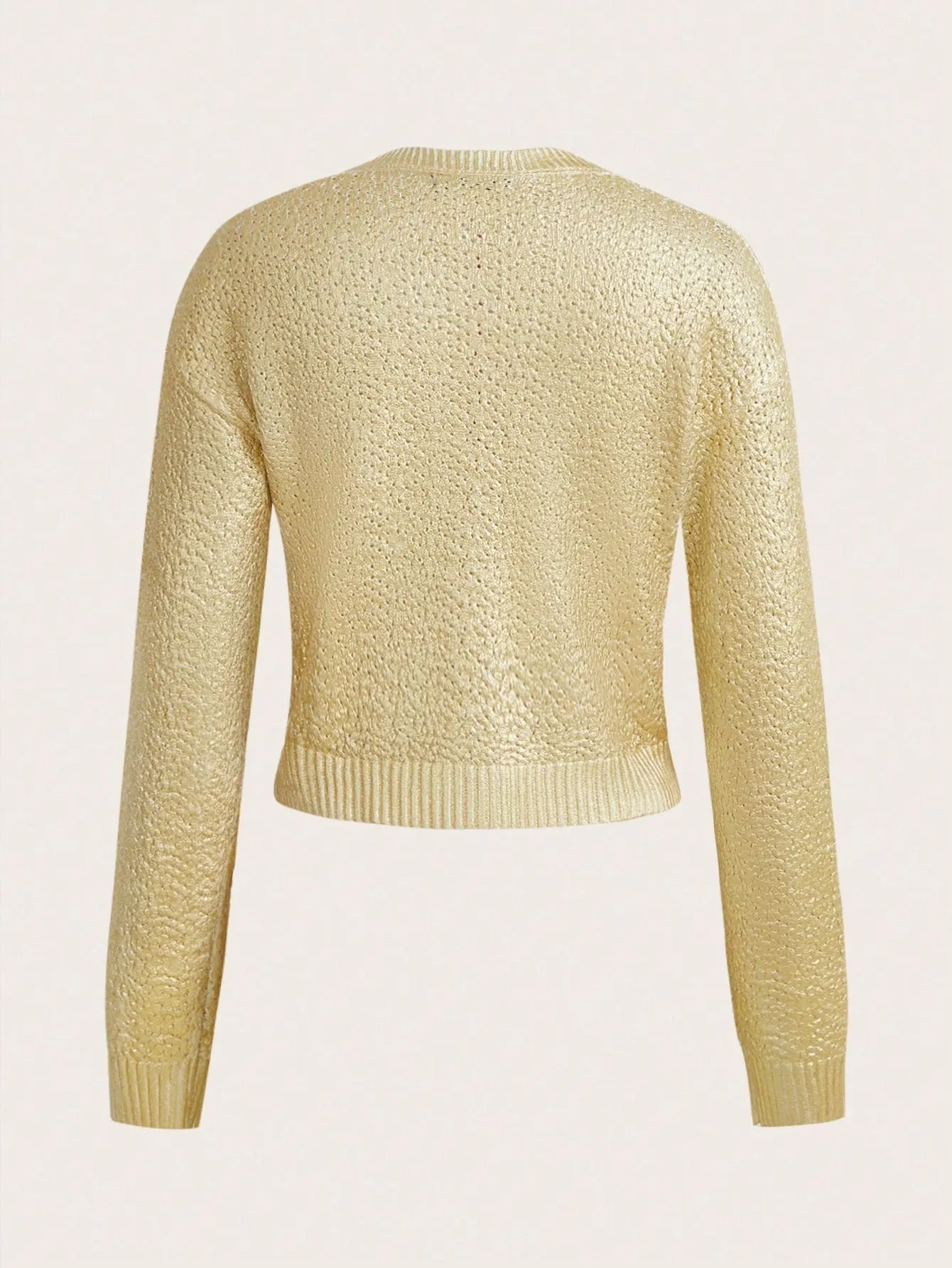 Anewsta Women's Solid Color Crew Neck Long Sleeve Casual Sweater
