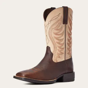 ARIAT Mens Amos Wide Square Toe Western Boot Barley Brown
