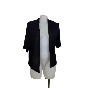 Autograph Black Open Layering Cardigan with Draped Front Size 22
