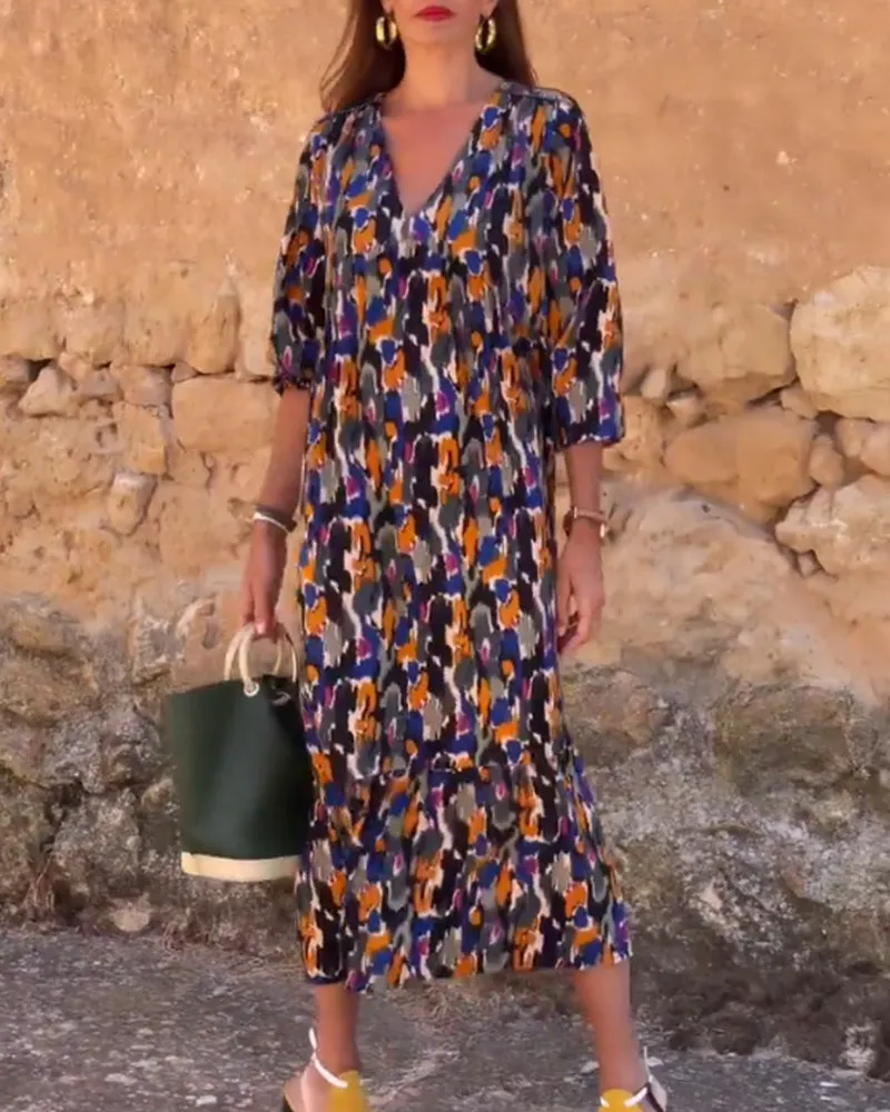 Ava | Printed Midi Dress
