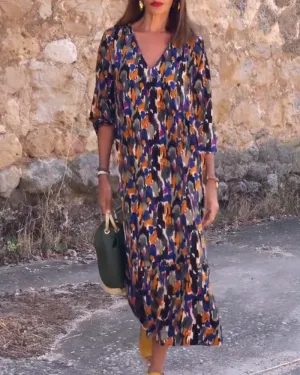 Ava | Printed Midi Dress