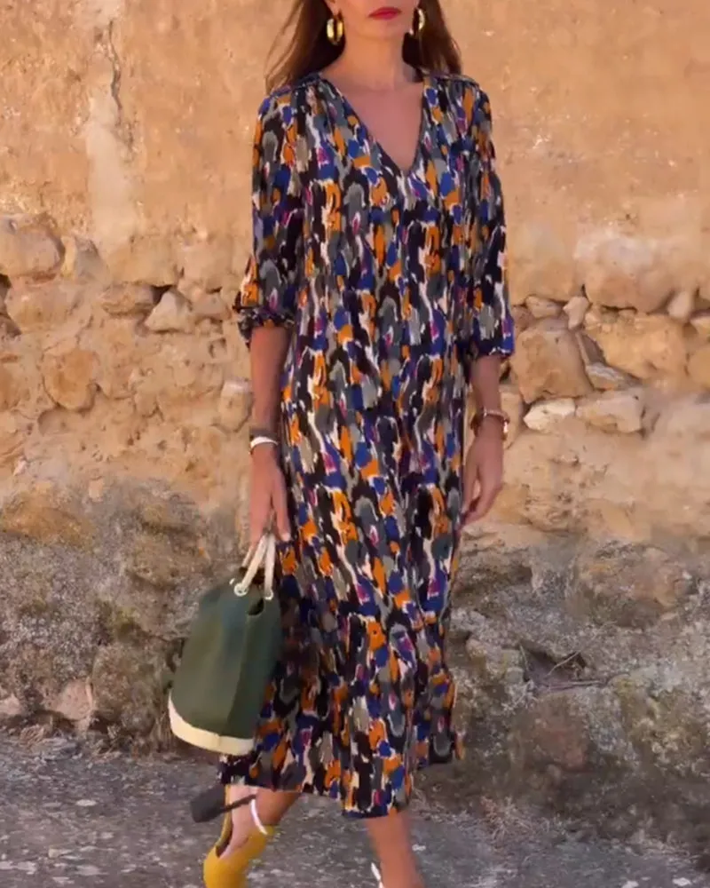 Ava | Printed Midi Dress