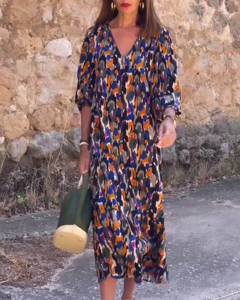 Ava | Printed Midi Dress