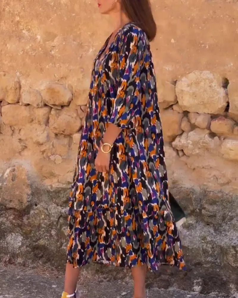 Ava | Printed Midi Dress