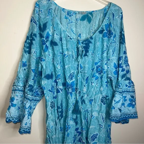 Avenue Dress Kara Crush Dress in Blue Royal Blooms Size 4X. 30/32