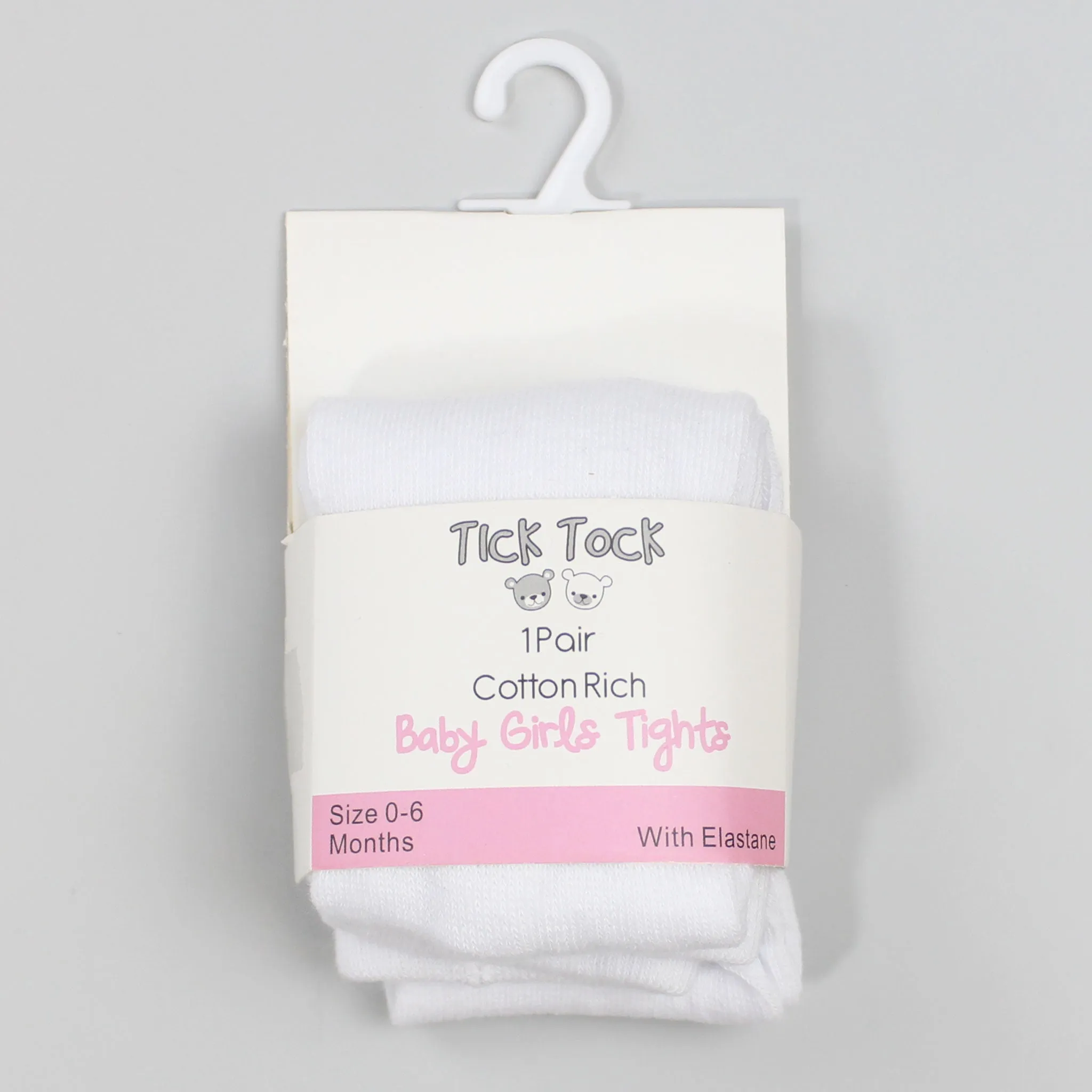 Baby Girls White Cotton Rich  Tights