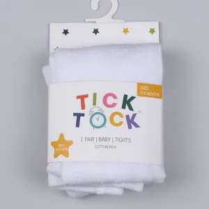 Baby Girls White Cotton Rich  Tights
