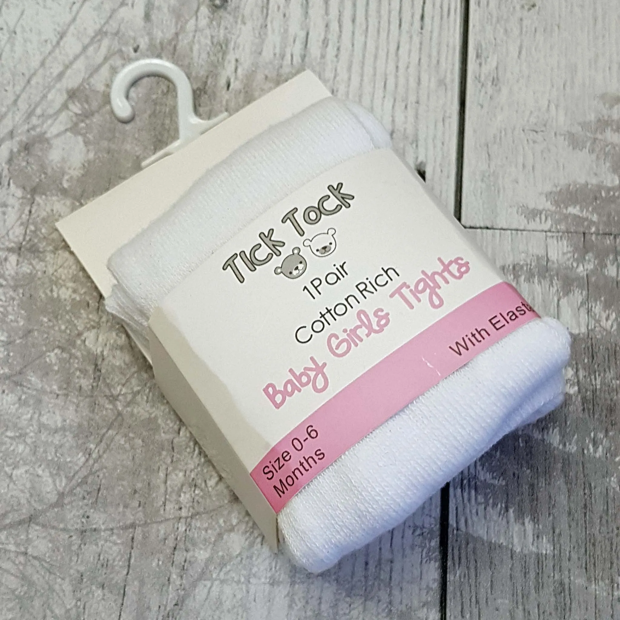 Baby Girls White Cotton Rich  Tights