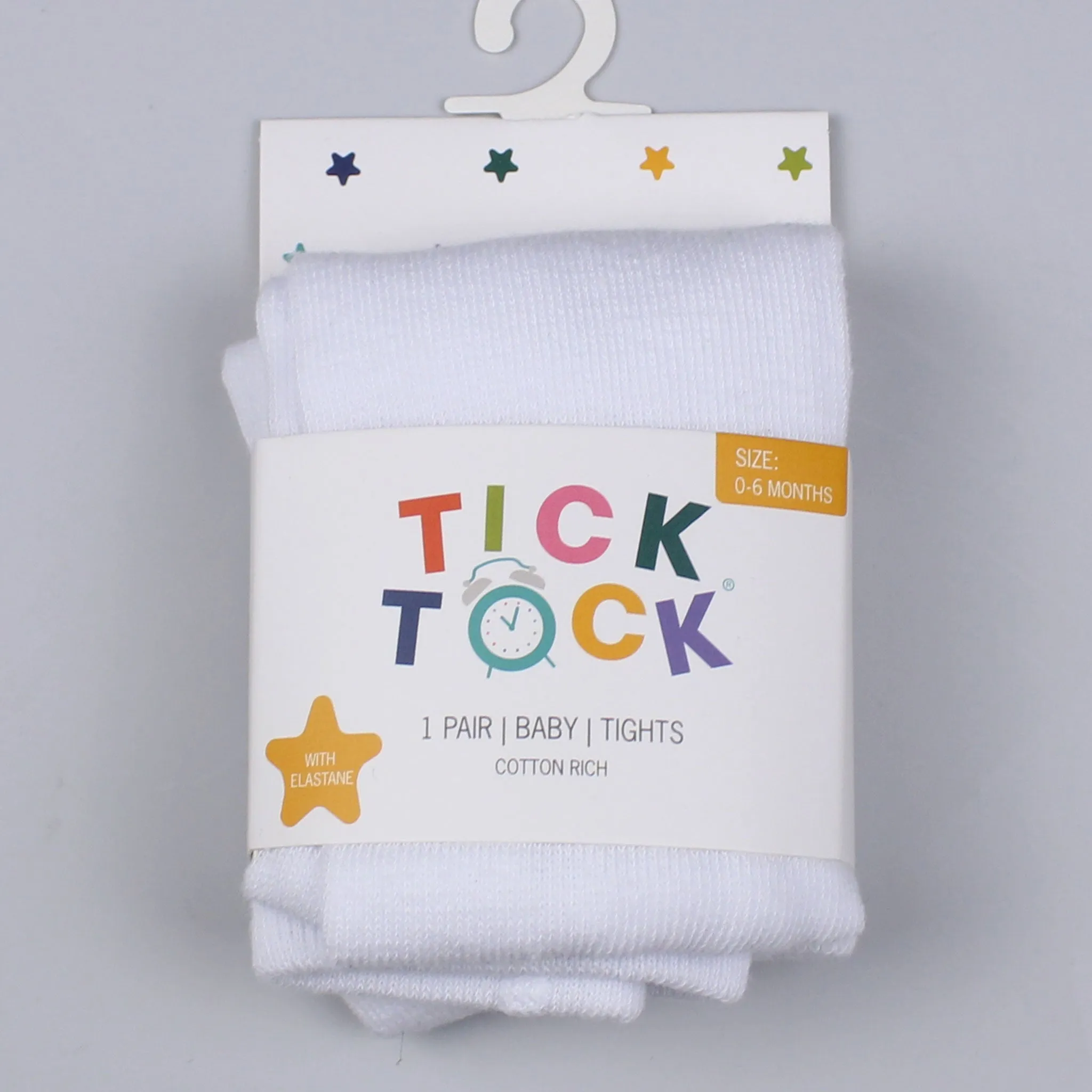 Baby Girls White Cotton Rich  Tights