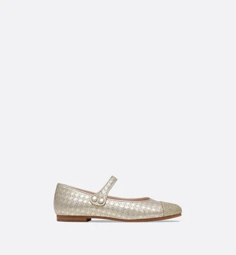 Ballerina Flat • Gold Microcannage Lambskin