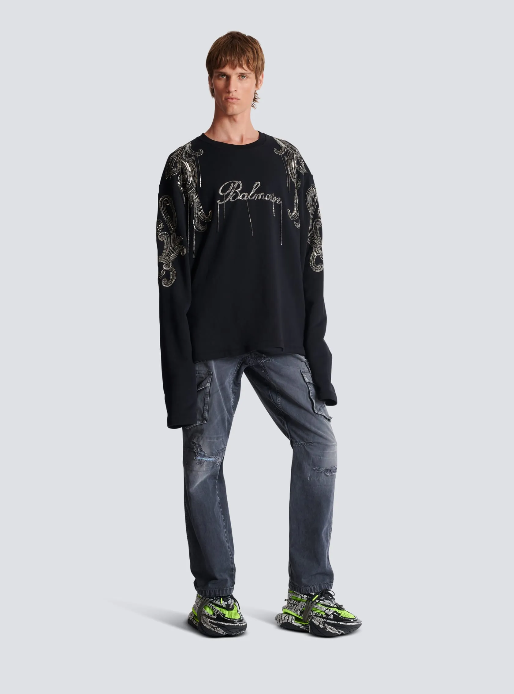Balmain Signature chain embroidered sweater