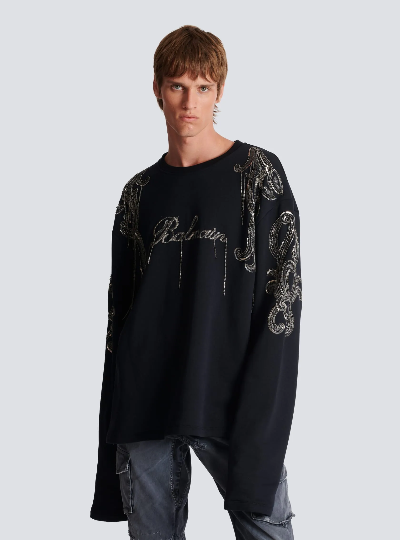 Balmain Signature chain embroidered sweater