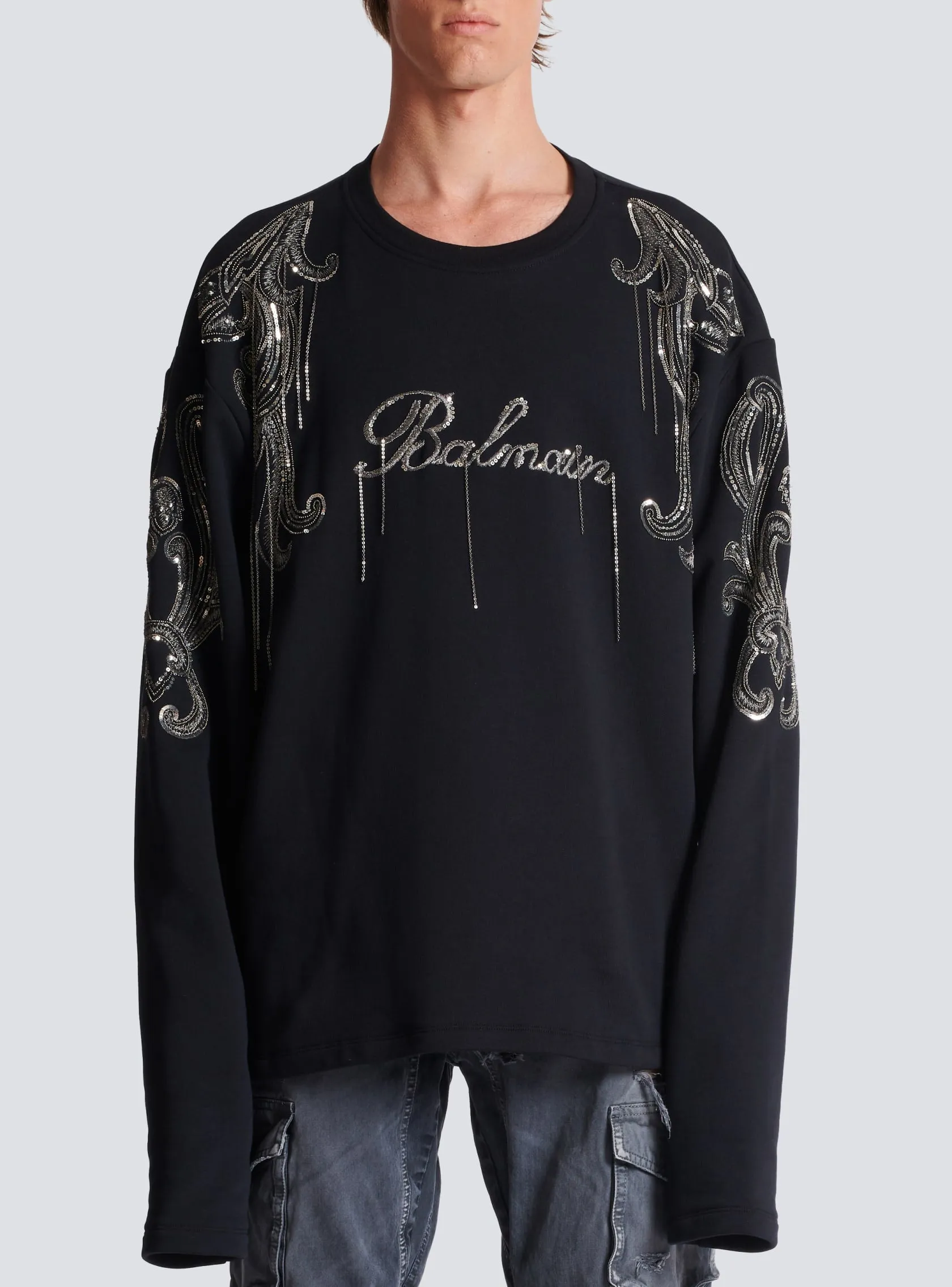 Balmain Signature chain embroidered sweater