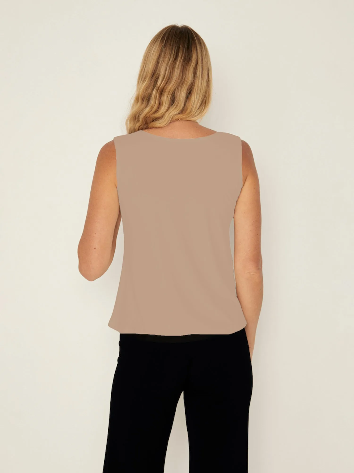Bamboo Boat Neck Singlet - Caramel
