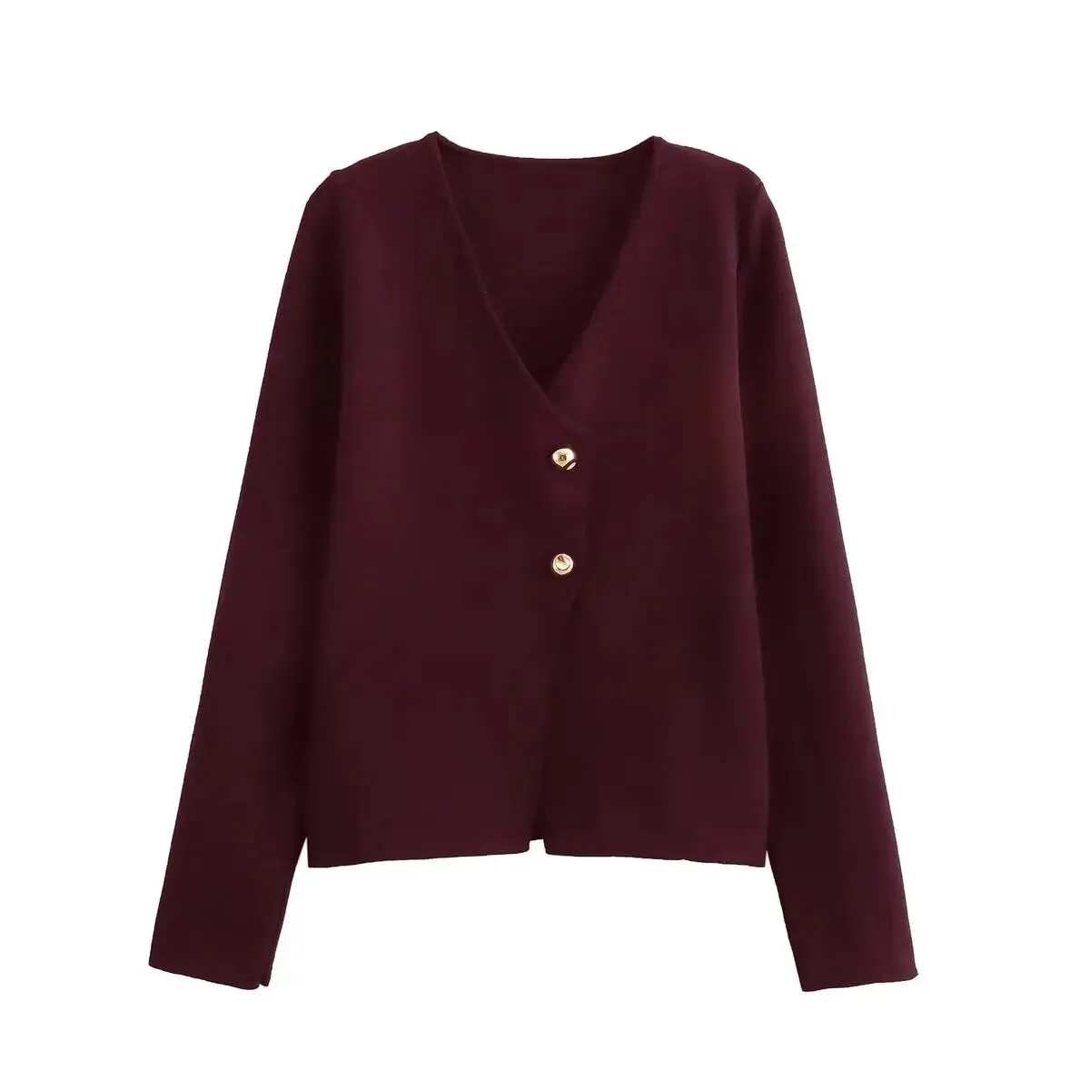 BB™ | Vintage Golden Button V-Neck Sweater