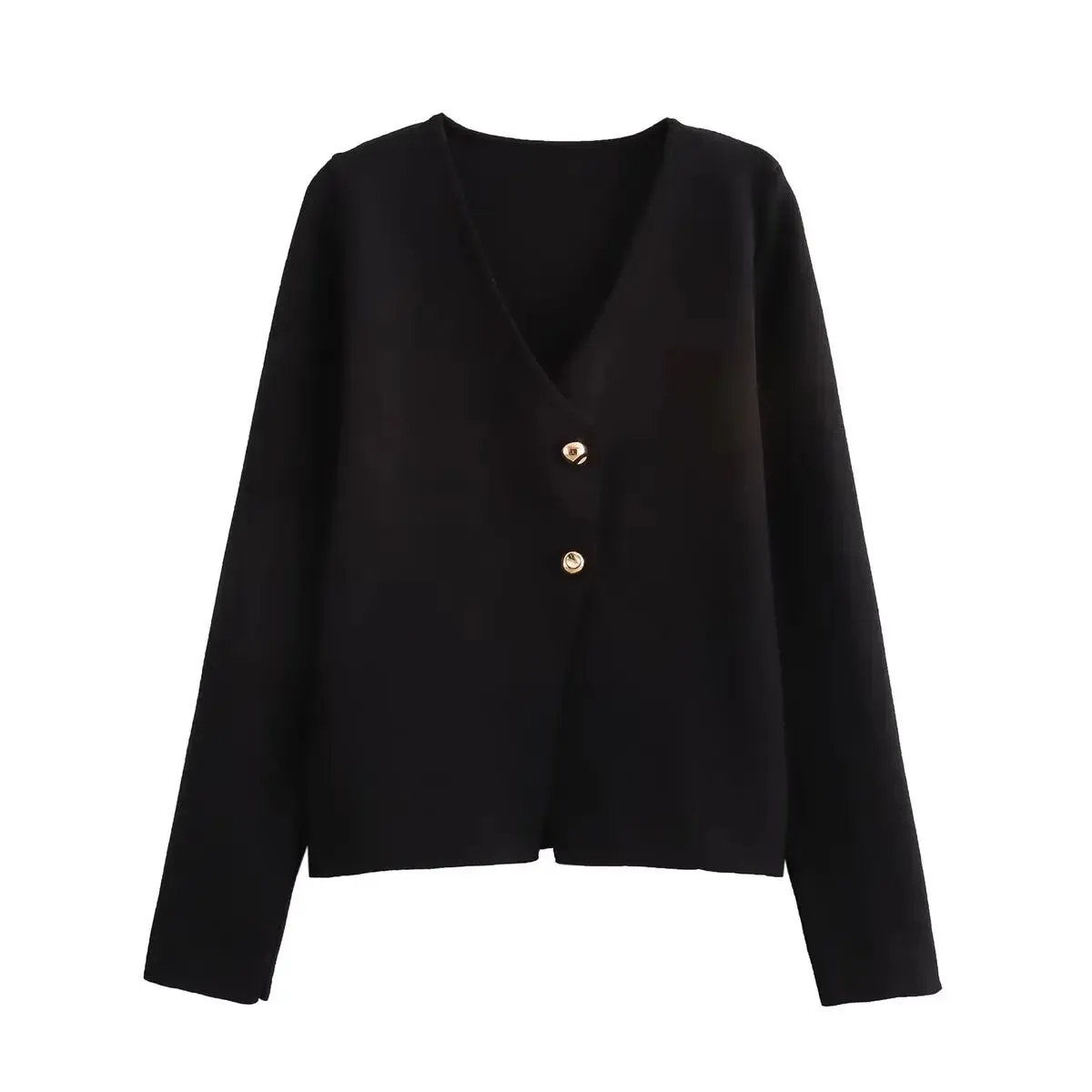 BB™ | Vintage Golden Button V-Neck Sweater