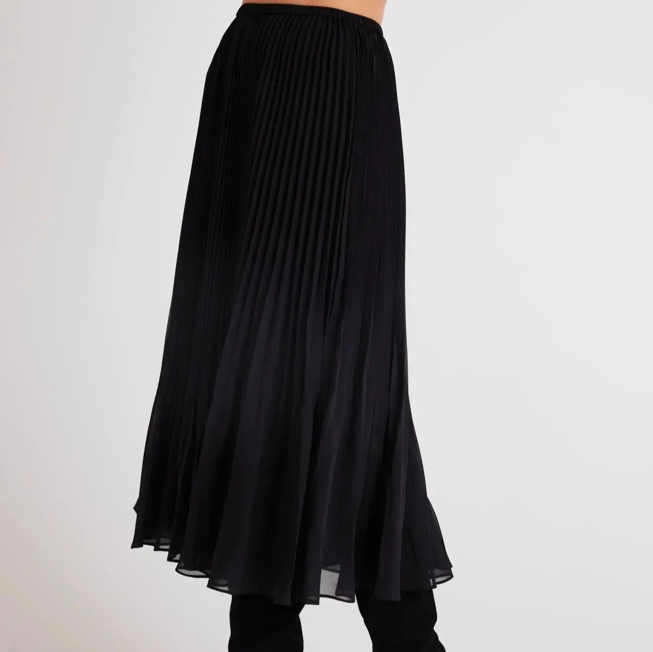 Bella Dahl Sunburst Pleat Midi Skirt