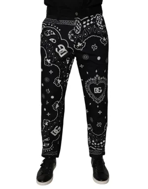 Black Logo Bandana Cotton Loose Denim Jeans