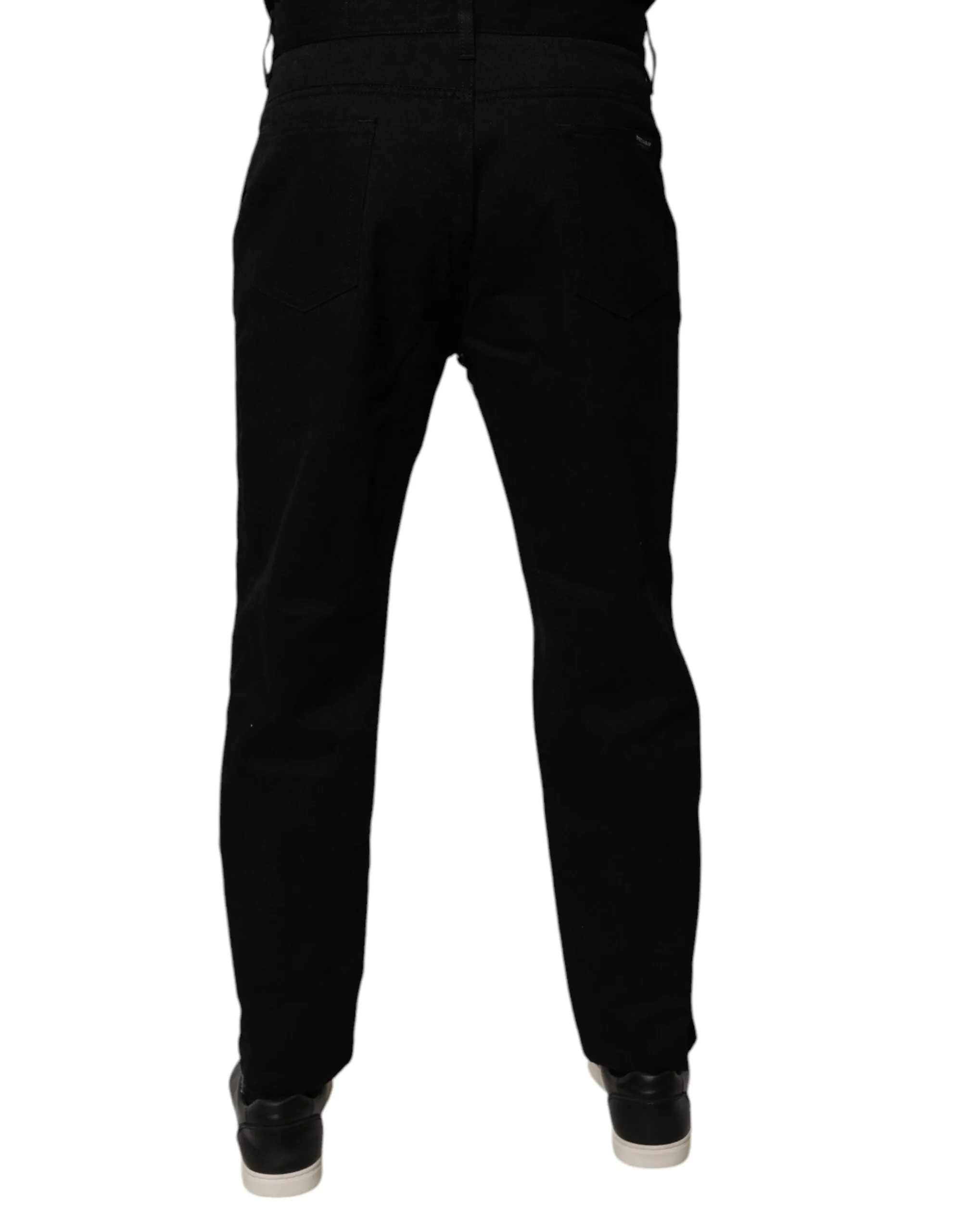 Black Logo Bandana Cotton Loose Denim Jeans