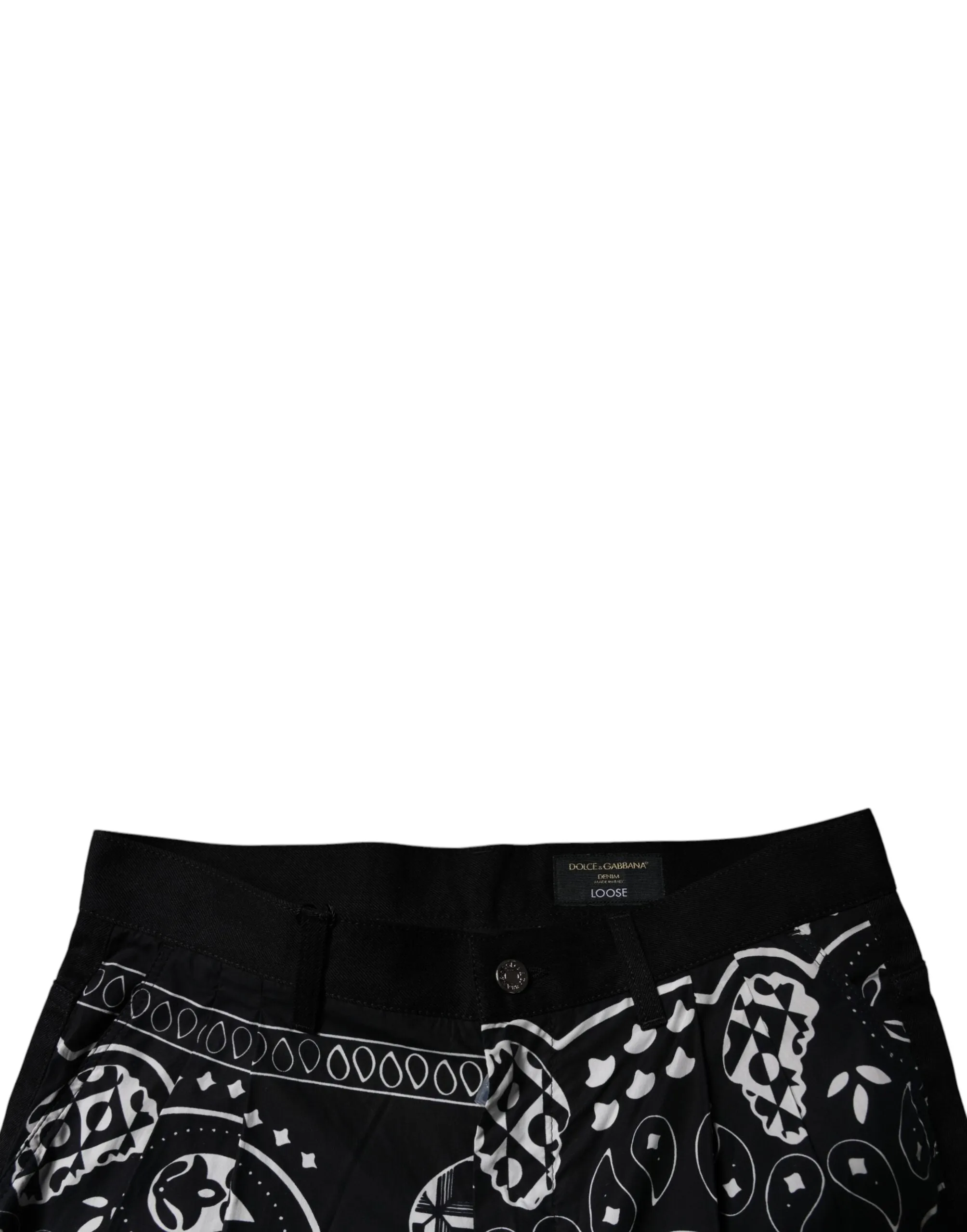 Black Logo Bandana Cotton Loose Denim Jeans