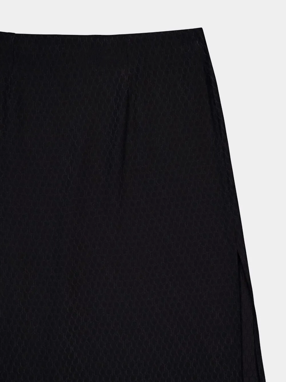 Black Silk Jacquard Skirt