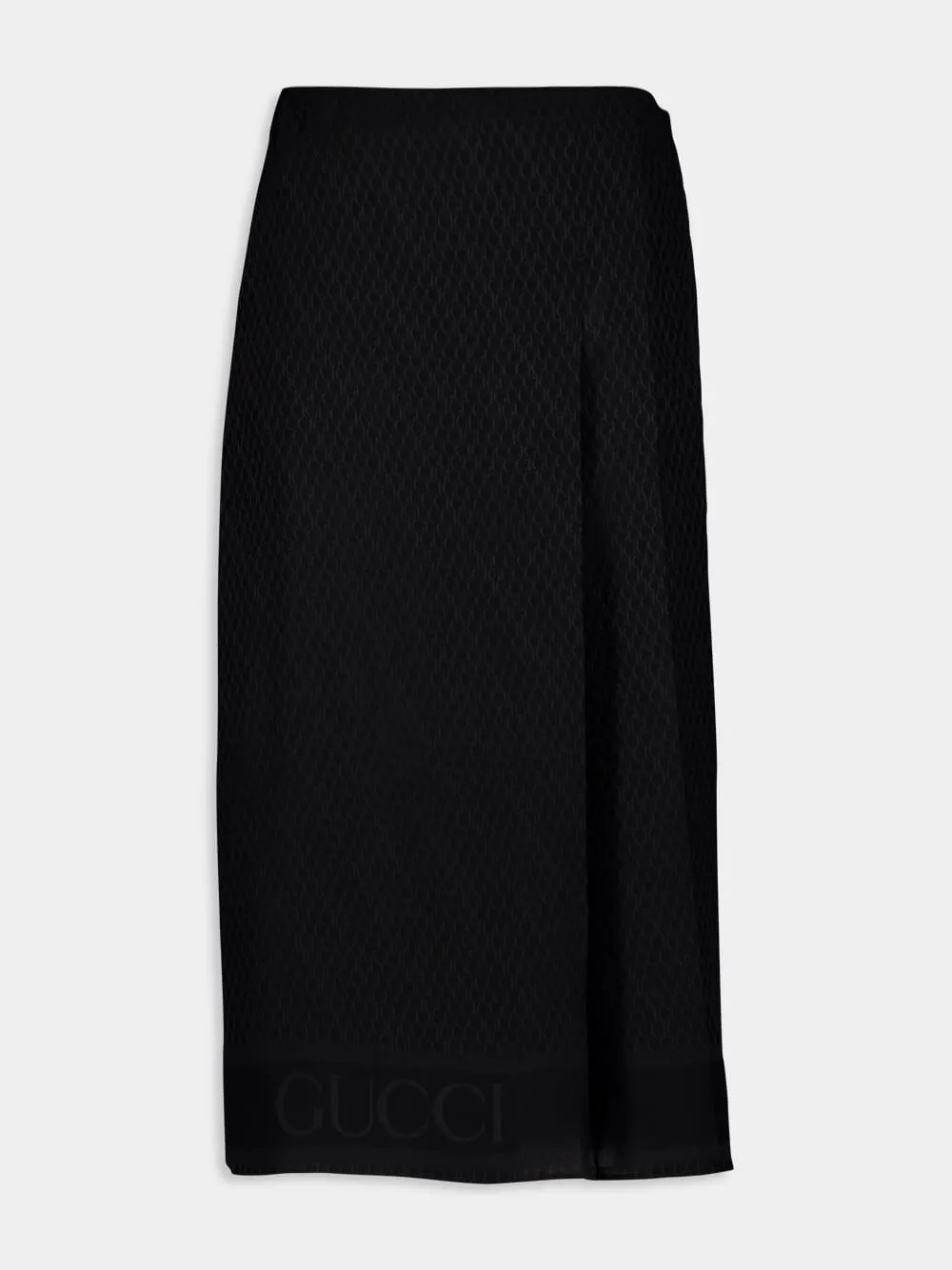 Black Silk Jacquard Skirt