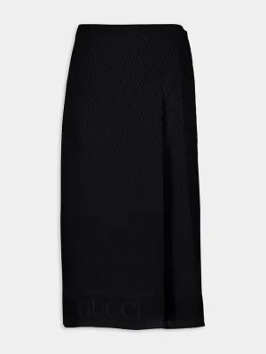 Black Silk Jacquard Skirt