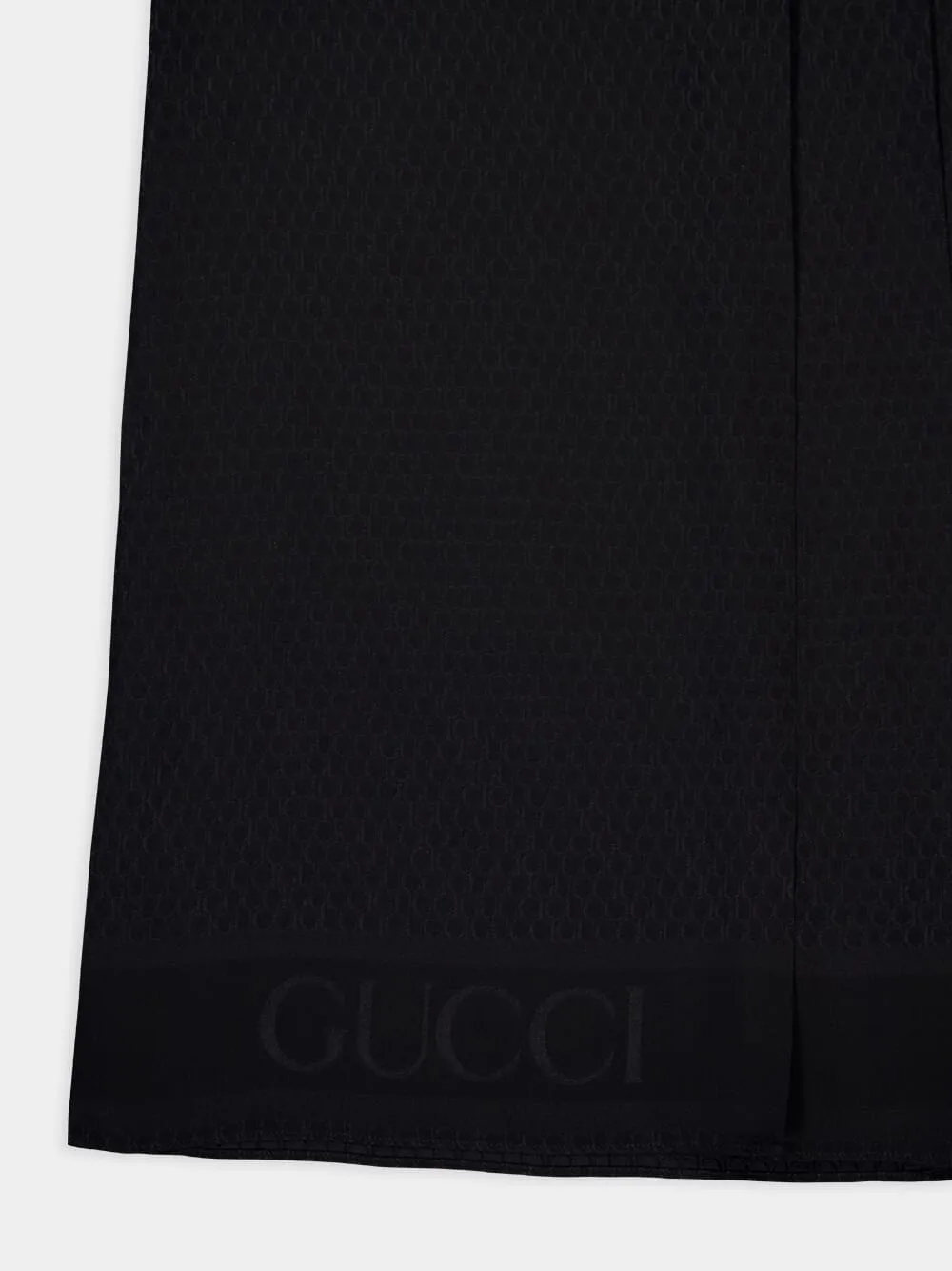 Black Silk Jacquard Skirt
