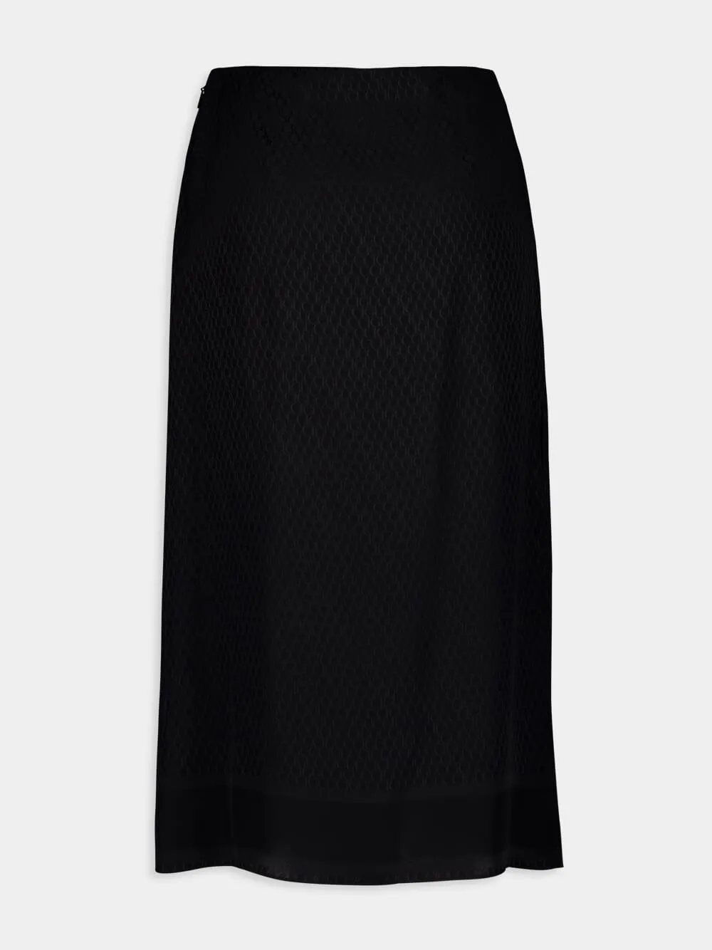 Black Silk Jacquard Skirt