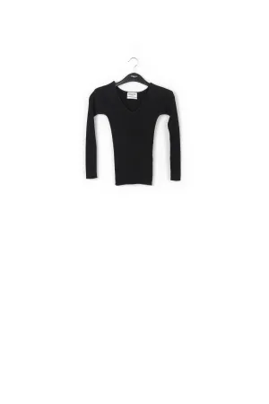 Black slim-fit off-the-shoulder knit sweater