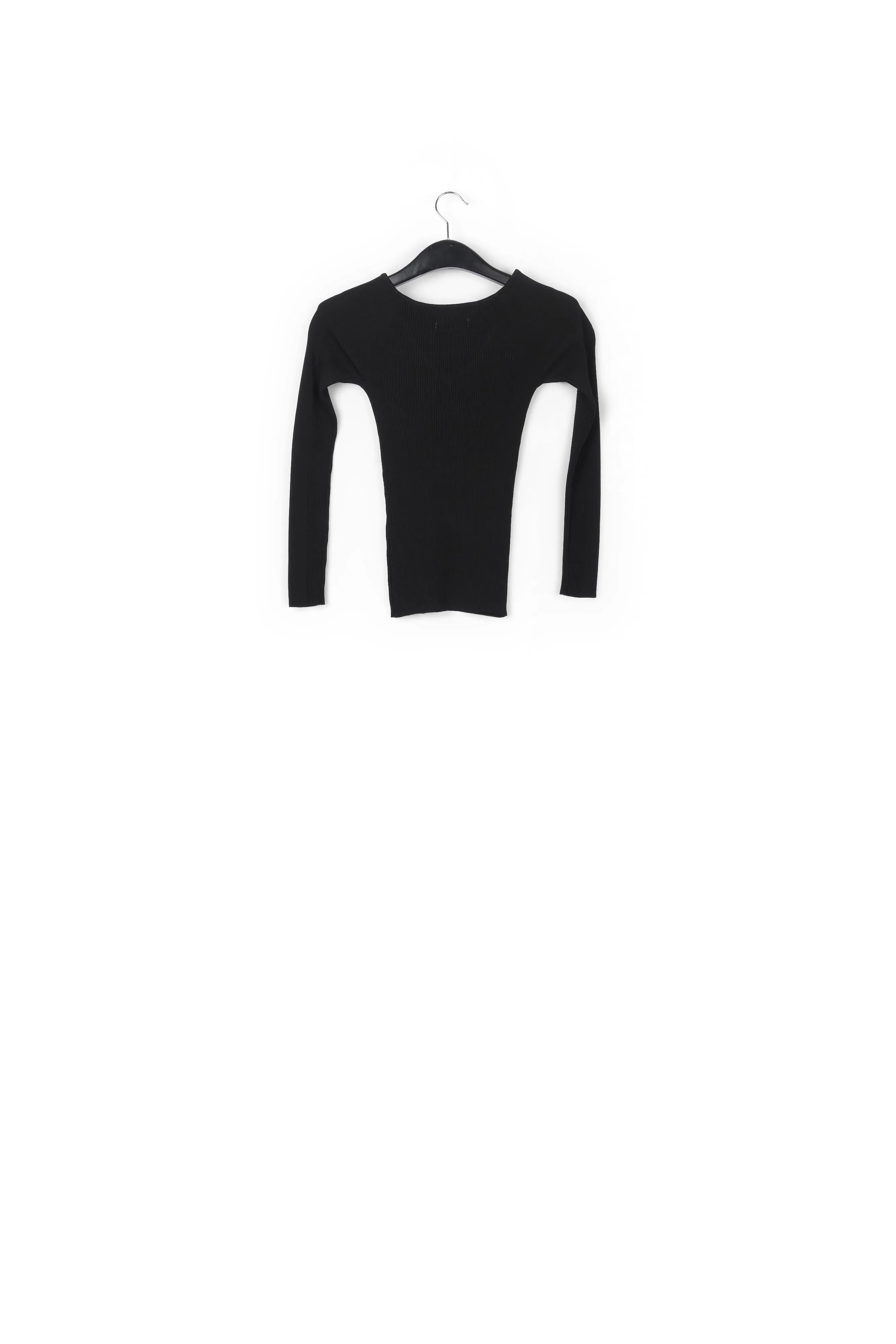 Black slim-fit off-the-shoulder knit sweater