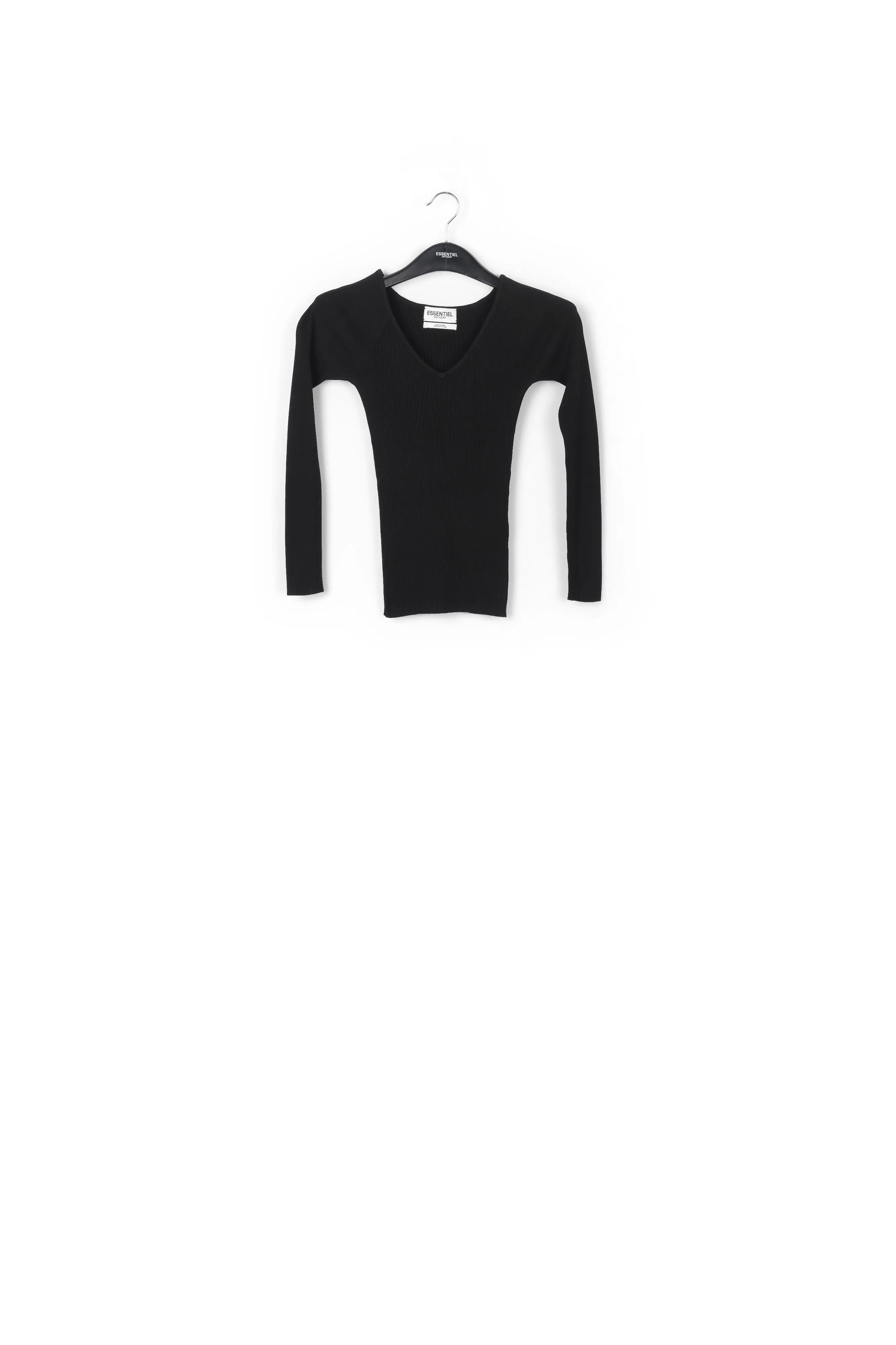 Black slim-fit off-the-shoulder knit sweater