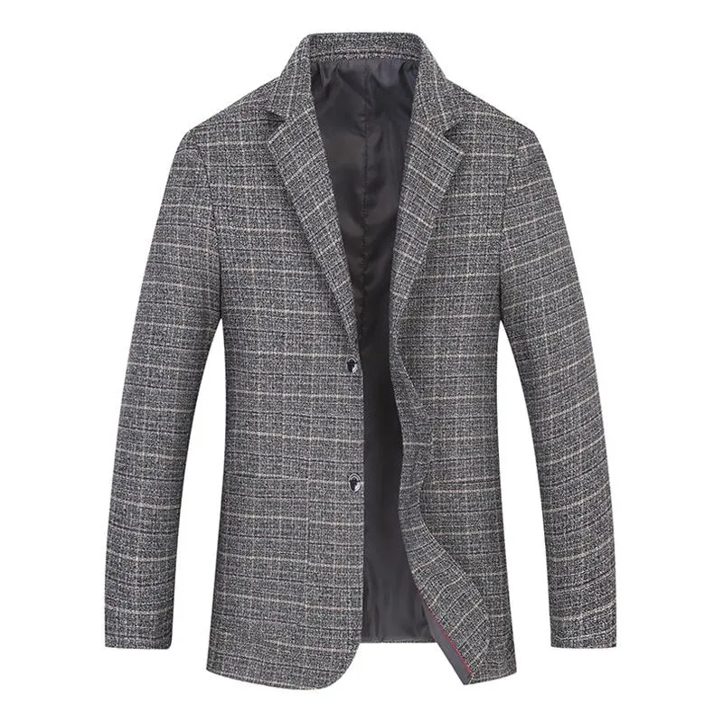 Blazer vintage décontracté à carreaux pour homme