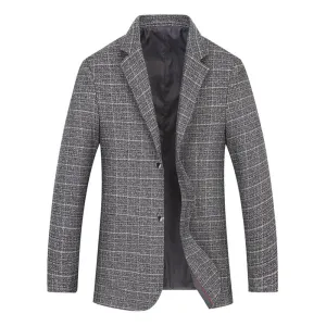 Blazer vintage décontracté à carreaux pour homme